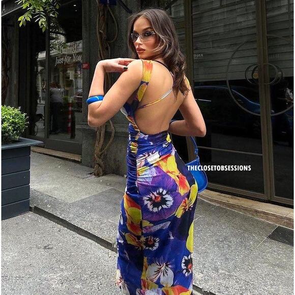 ZARA BLOGGER FAVE!!! Floral Print Midi Dress NWT LAST ONE!!! - Picture 4 of 16